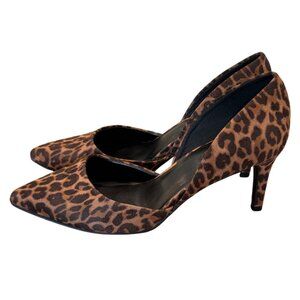 Bandolino Leopard Print High Heel Pumps Size 8M Pointed Toe Brown & Black Pre-Ow